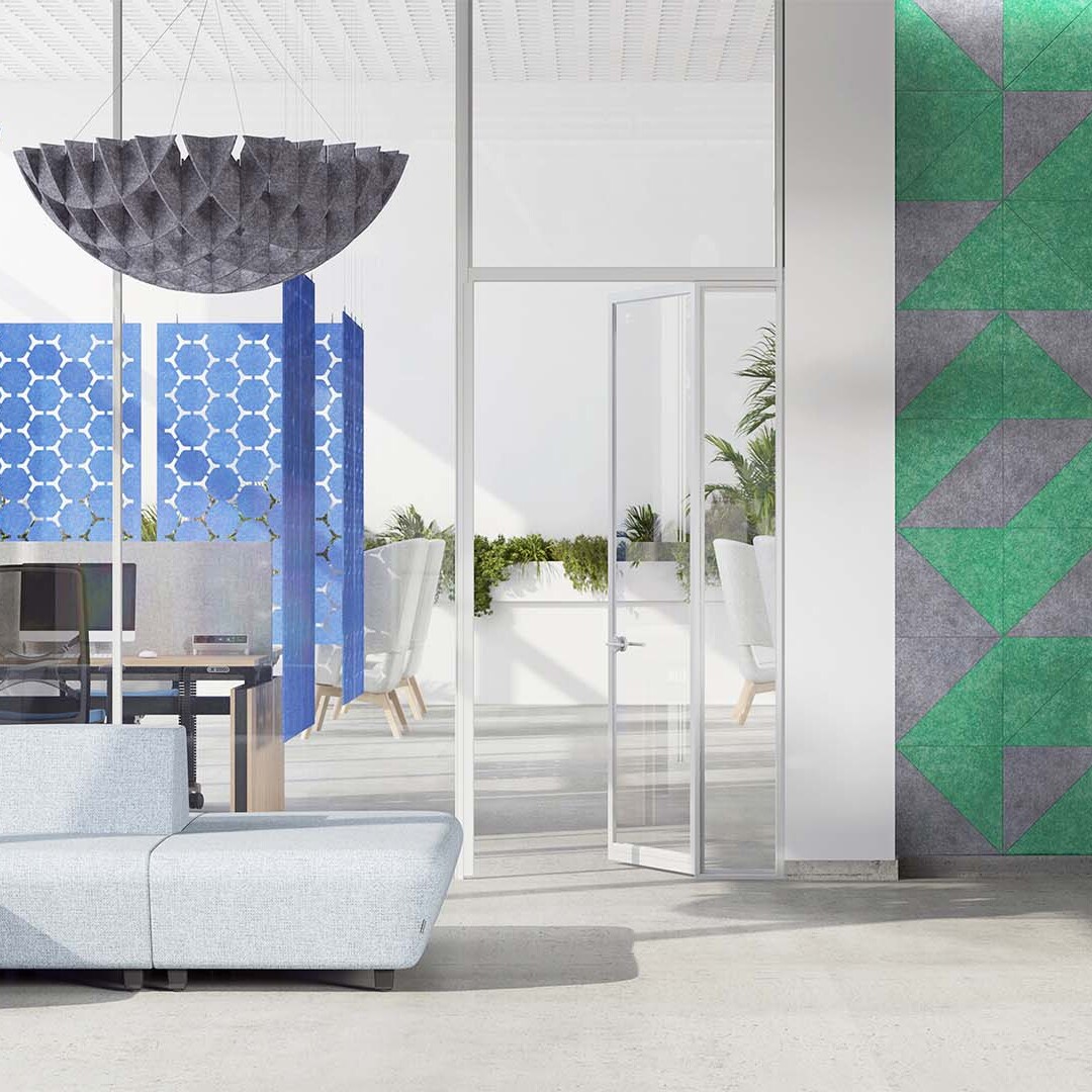 Panouri acustice decorative pentru un mediu de lucru productiv